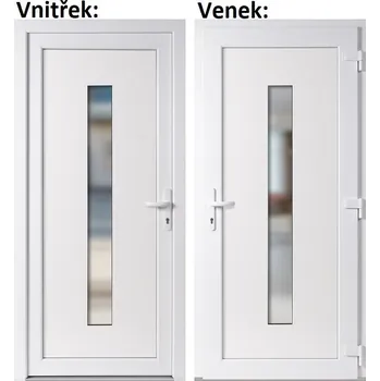 Vchodové dveře Plastové vchodové dveře Soft Hana bílé 100x210 cm, pravé, otevírání VEN