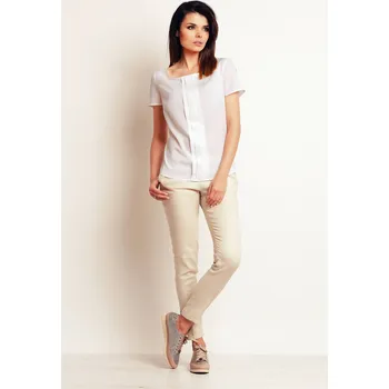 Dámská halenka Halenka s krátkým rukávem M098 Barva: Smetanová, Velikost: L