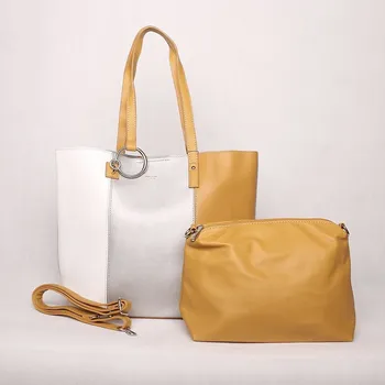 Stříbrná velká kabelka na rameno + kabelka etue David Jones CM5762