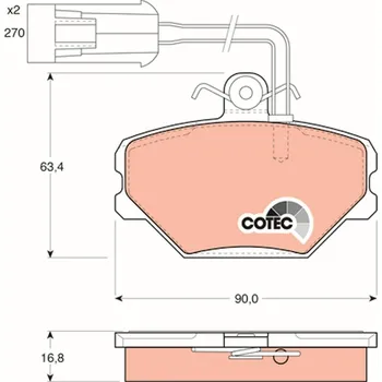 Brzdový systém Sada brzdových destiček, kotoučová brzda TRW GDB852
