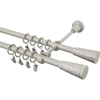 Garnýž Garnýž kovová 230 cm rýhovaná dvouřadá - dvojitá 16 Sevilla double chrom mat