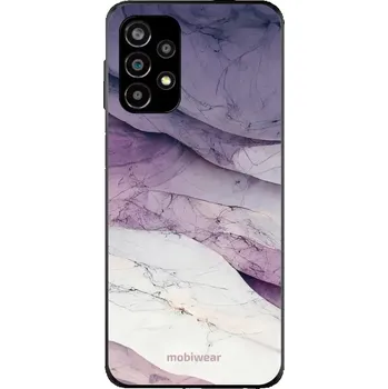 Pouzdro na mobilní telefon Lesklý kryt Mobiwear Glossy - Samsung Galaxy A23 / A23 5G - G028G - Bílý a fialový mramor (Prémiové lesklé pouzdro, obal, kryt Mobiwear Glossy na mobil Samsung Galaxy A23 / A23 5G - G028G - Bílý a fialový mramor, materiál Plast + TPU silikon - krytí po)