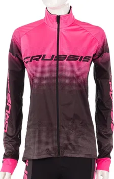 Cyklistická bunda CRUSSIS No-Wind CSW-065 černá/růžová
