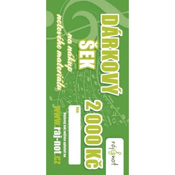 Dárkový šek pro nákup v ceně 2000,- Kč