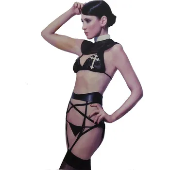 Dámské erotické šaty Sexy kostýmový komplet Hříšná jeptiška