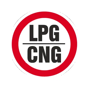 Značení Zákaz vjezdu vozidel na LPG a CNG - kruhová samolepka Ø 220 mm