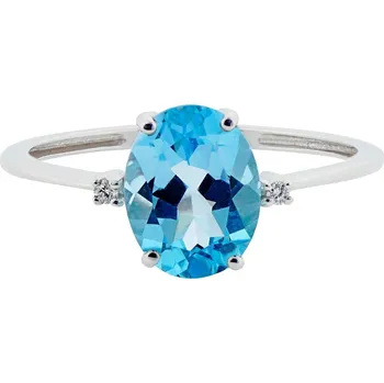 Prsten Zlatý prsten s diamanty a topazem LID1859