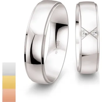 Prsten Snubní prsteny SmartLine z bílého zlata s diamanty nebo zirkony 4807046-4807045