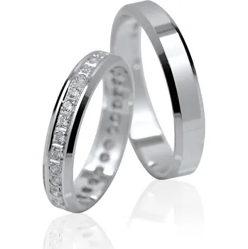 Prsten Zlaté snubní prsteny 585/1000 se zirkony nebo diamanty 991SN7