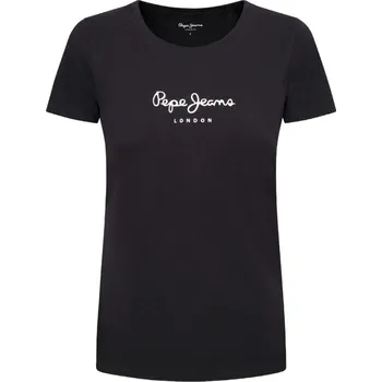 Dámské tričko PEPE JEANS DÁMSKÉ TRIČKO T-SHIRT NEW VIRGINIA SS N FUTURE BLACK PL505202 999 Velikost: XS