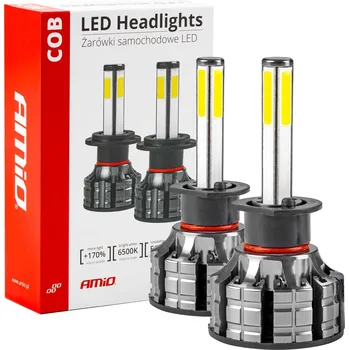 Povinná bezpečnostní výbava LED žárovky hlavního osvícení H1 COB 4Side AMIO 02842