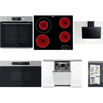 Set domácích spotřebičů WHIRLPOOL OMK58CU1SX + WHIRLPOOL AKT 8130/NE + WHIRLPOOL AKR 62F LT K + WHIRLPOOL MBNA910X + WHIRLPOOL WSIO 3O34 PFE X + WHIRLPOOL ART 66112
