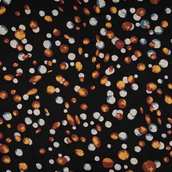 Úplet PUNTO černý, modré a rezavé bubliny, š.155