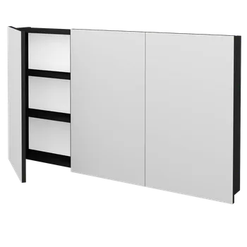 Koupelnový nábytek Dřevojas Třídveřová galerka Q GA3 120 - L03 Antracit vysoký lesk