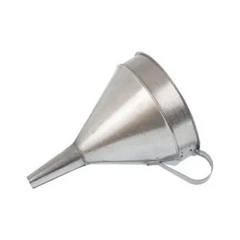 Kanystr Nálevka trychtýř na PHM a olej kovový, délka 32cm, průměr 24cm