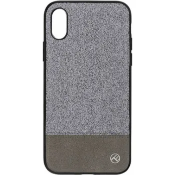 Pouzdro na mobilní telefon Tellur Cover Synthetic Leather Glitter II for iPhone X/XS silver