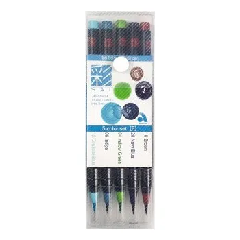 Sai akvarelové štětcové fixy B - letní sada 5ks (Sai akvarelové štětcové fixy B - letní sada 5ks)