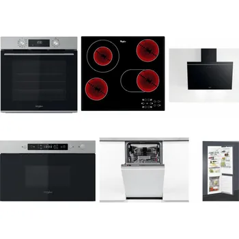 Set domácích spotřebičů WHIRLPOOL OMK58CU1SX + WHIRLPOOL AKT 8190/BA + WHIRLPOOL AKR 62F LT K + WHIRLPOOL MBNA910X + WHIRLPOOL WSIO 3O34 PFE X + WHIRLPOOL ART 65031