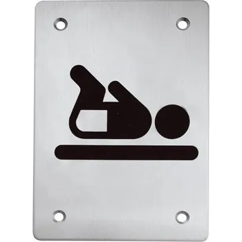 Informační tabulka TI - Piktogram "Přebalovací pult" - hranatý 150 mm BN - Broušená nerez (16)