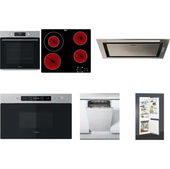 Set domácích spotřebičů WHIRLPOOL OMK58CU1SX + WHIRLPOOL AKT 8130/NE + WHIRLPOOL WCT3 64 FLB X + WHIRLPOOL MBNA910X + WHIRLPOOL WSIC 3M27 C + WHIRLPOOL ART 65031