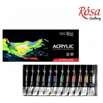Výtvárné potřeby Sada akrylových barev Rosa Gallery 12x20ml (Sada akrylových barev Rosa Gallery 12x20ml)