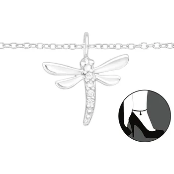 Řetízek For Silver Řetízek na nohu s přívěskem Vážky - Stříbro 925