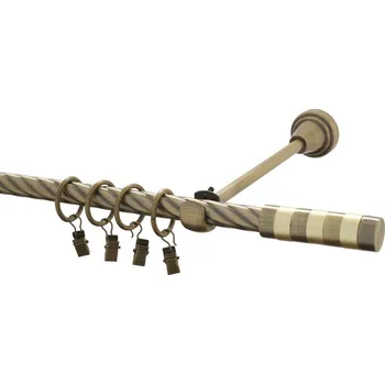 Garnýž kovová 130 cm kroucená jednořadá 16 Sigma mosaz