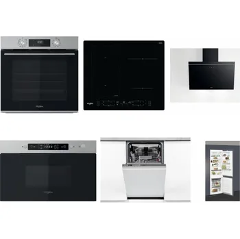 Set domácích spotřebičů WHIRLPOOL OMK58CU1SX + WHIRLPOOL WL B8160 NE + WHIRLPOOL AKR 62F LT K + WHIRLPOOL MBNA910X + WHIRLPOOL WSIO 3O34 PFE X + WHIRLPOOL ART 66112