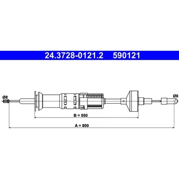 Spojka ATE Tažné lanko, ovládání spojky 24372801212