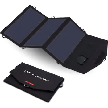 ALLPOWERS 21W, 18V, přenosný solární panel, solární nabíječka na 12V autobaterie, USB konektor (solární panel, flexibilní solární panel)