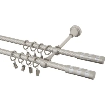 Garnýž Garnýž kovová 210 cm kroucená dvouřadá - dvojitá 16 Sigma double chrom mat