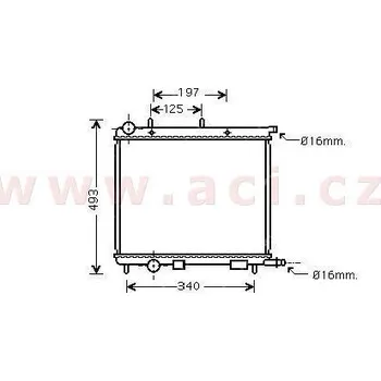 Sahara klimatizace chladič 1.1i 8V (±AC), 1.4i 8V/16V (±AUT±AC), 1.6i 8V (+AUT±AC) 1.6i 16V (±AC), 1.4HDi [380*402*19]