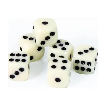 Žertovný předmět Hrací kostky bílé 6ks v bal. cena za 1bal.
