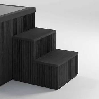 Schodiště DROP schody pro designový obklad z černého lepeného lamelového dřeva - VYR-DROP-SCHODYCERNY-2