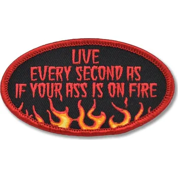 Nášivka Moto nášivka Live Every Second 9cm x 5cm