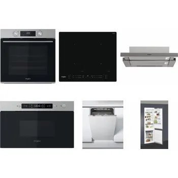 Set domácích spotřebičů WHIRLPOOL OMK58CU1SX + WHIRLPOOL WL S7260 NE + WHIRLPOOL AKR 5390/1 IX + WHIRLPOOL MBNA910X + WHIRLPOOL WSIC 3M27 C + WHIRLPOOL ART 66112
