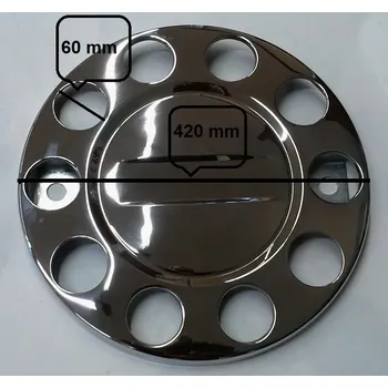 Poklice na kolo Kryt kola 22,5 / 10 děr chrom 420/60 plný