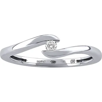 Šperk Zlatý zásnubní prsten Zoey z bílého zlata s diamantem 0,05 ct