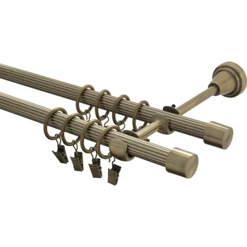 Garnýž Garnýž kovová 220 cm rýhovaná dvouřadá - dvojitá 16 Válec double mosaz