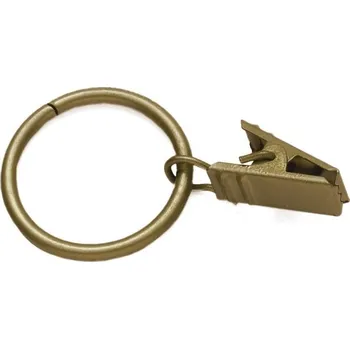 Příslušenství pro garnýž Kroužek s žabkou pro tyč 16mm - zlatá antik