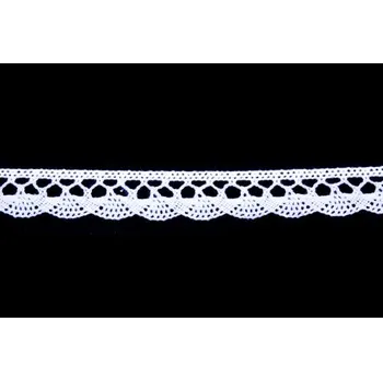 Krajka Krajka bavlněná 75099 paličkovaná šíře 18mm bílá (30m/bal.)