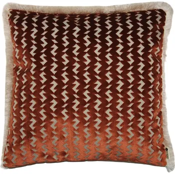 Povlak na dekorativní polštářek BOHOLOGY Skořicově hnědý sametový povlak na polštář Stormie 50 x 50 cm s třásněmi