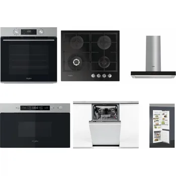 Set domácích spotřebičů WHIRLPOOL OMK58CU1SX + WHIRLPOOL GOFL 629/NB + WHIRLPOOL WHBS 62F LT K + WHIRLPOOL MBNA910X + WHIRLPOOL WSIO 3O34 PFE X + WHIRLPOOL ART 66112