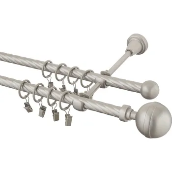 Garnýž Garnýž kovová 150 cm kroucená dvouřadá - dvojitá 16 Kalisto chrom mat