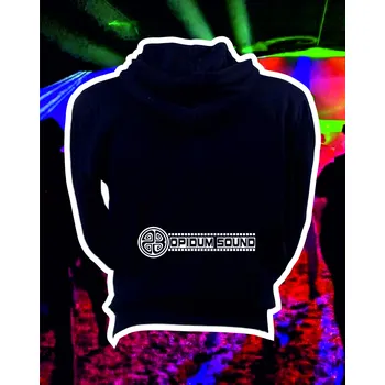 Pánská mikina TEKNOSHOP Opidum Sound 23 OUR SIGN tekno mikina na zip s kapucí s potiskem XXL černá