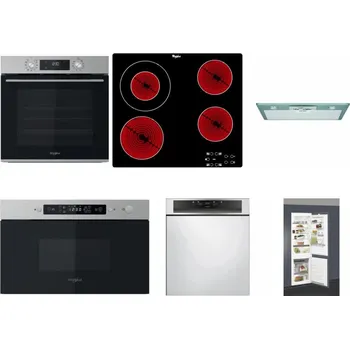 Set domácích spotřebičů WHIRLPOOL OMK58CU1SX + WHIRLPOOL AKT 8130/NE + WHIRLPOOL AKR 650/1 IX + WHIRLPOOL MBNA910X + WHIRLPOOL WBC 3C34 PF X + WHIRLPOOL ART 66112