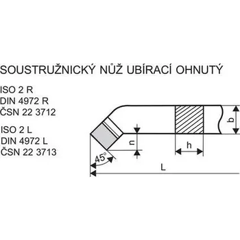 Příslušenstí k soustruhu Denas Soustružnický nůž ubírací ohnutý pravý 10 x 10 S10 - DN3712-1010S10