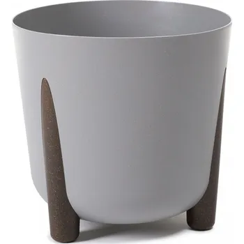 Květináč Plastový květináč Frida eco wood 300 mm, šedý (136460 007 LA246 FRIDA šedá ECO 300)