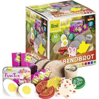 Dřevěná hračka Erzi - Německo Set potravin večeře