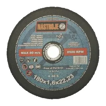 Řezný kotouč NÁSTROJE CZ Kotouč řezný 180x1,6x22 na ocel a nerez - certifikát OSA - IM-1-180-1,6R